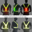 LED Reflective Vest High Stretch Outdoor Reflective Vest Traffic Safety Reflective Clothing(Black)