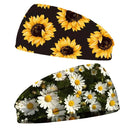 3 PCS Printing Elastic Polyester Cloth Women Headband Sports Sweat Wide Version Bundle Belt, Size: One Size(Black)