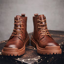 AS9268 Autumn And Winter High-Top Man Martin Boots Leather Warm Men Shoes, Size: 40(Brown)