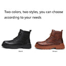 AS9268 Autumn And Winter High-Top Man Martin Boots Leather Warm Men Shoes, Size: 46(Brown-Cotton Lining)