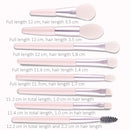 8-in-1 Mini Wooden Handle Makeup Brush Set Portable Loose Powder Brush(Fog Blue)