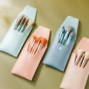 8-in-1 Mini Wooden Handle Makeup Brush Set Portable Loose Powder Brush(Fog Blue)