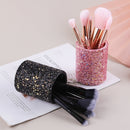 ZOREYA Makeup Tool Storage Box Makeup Brush Dustproof Storage Bucket(Pink)