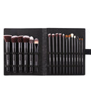 ZOREYA 18 In 1 Fiber Makeup Brush Set Black Wooden Handle Beauty Tools(ZZ18)