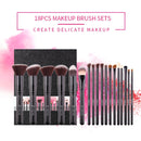 ZOREYA 18 In 1 Fiber Makeup Brush Set Black Wooden Handle Beauty Tools(ZZ18)