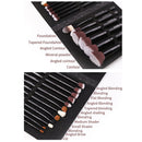 ZOREYA 18 In 1 Fiber Makeup Brush Set Black Wooden Handle Beauty Tools(ZZ18)