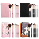 ZOREYA ZS744 7 In 1 Makeup Brush Set Beauty Tools Brush, Exterior color: Black + Bag