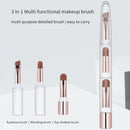 ZOREYA ZY8-100 3 In 1 Skin Color Telescopic Makeup Brush Portable Mini Eye Brush(Transparent)