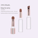 ZOREYA ZY8-100 3 In 1 Skin Color Telescopic Makeup Brush Portable Mini Eye Brush(Transparent)