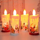 Christmas Decoration Night Light LED Simulation Flame Candle Light(B-Snowman)