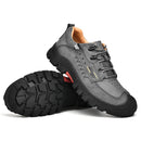 XZ2182 Autumn Men Outdoor Hiking Shoes Cowhide Laced Thick-Soled Men Shoes, Size: 38(Grey)