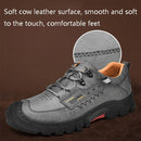 XZ2182 Autumn Men Outdoor Hiking Shoes Cowhide Laced Thick-Soled Men Shoes, Size: 38(Grey)