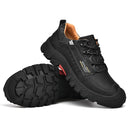 XZ2182 Autumn Men Outdoor Hiking Shoes Cowhide Laced Thick-Soled Men Shoes, Size: 46(Black)