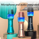 Q99 Bluetooth Microphone Wireless Silencing Applause Changing Tone Blue Light Microphone Audio(Rose Gold)