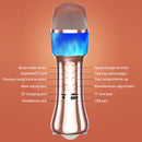 Q99 Bluetooth Microphone Wireless Silencing Applause Changing Tone Blue Light Microphone Audio(Rose Gold)
