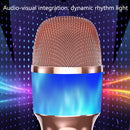 Q99 Bluetooth Microphone Wireless Silencing Applause Changing Tone Blue Light Microphone Audio(Rose Gold)