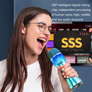 Q99 Bluetooth Microphone Wireless Silencing Applause Changing Tone Blue Light Microphone Audio(Rose Gold)