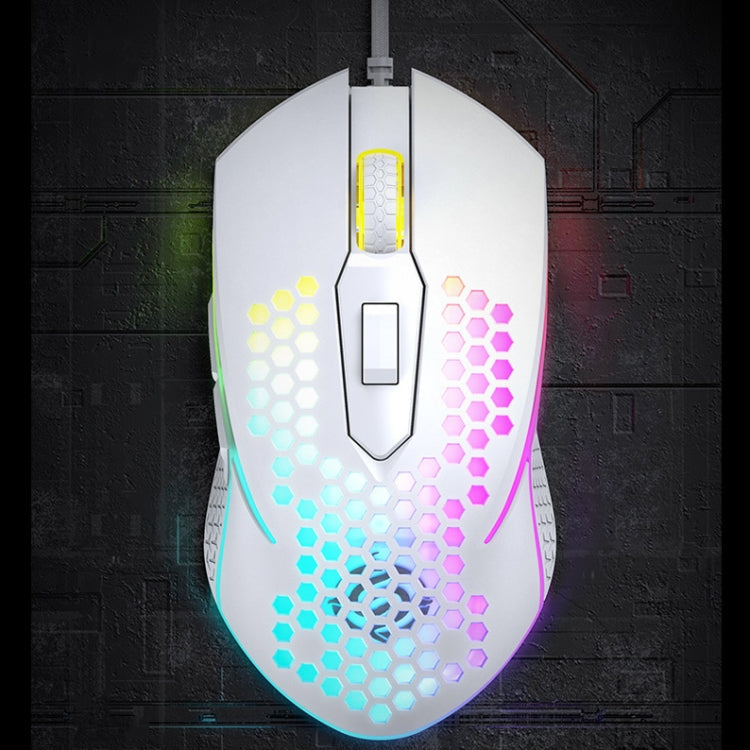 K-Snake X8 6 Keys Wired Luminous Mouse Precise Positioning Gaming Mouse, Cable Length: 1.5m(White)