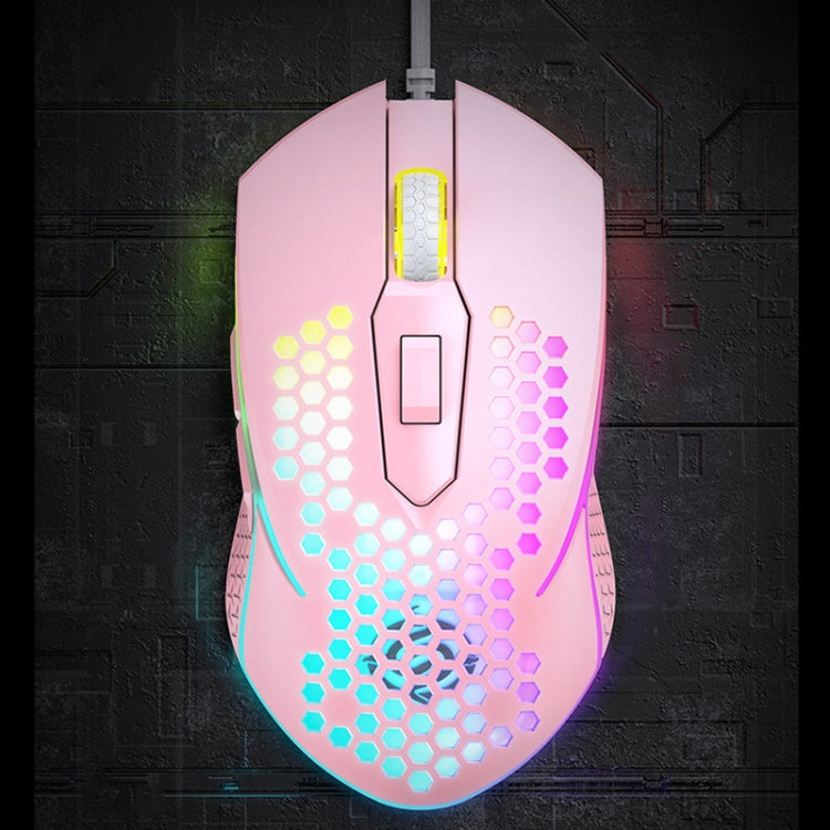 K-Snake X8 6 Keys Wired Luminous Mouse Precise Positioning Gaming Mouse, Cable Length: 1.5m(Pink)