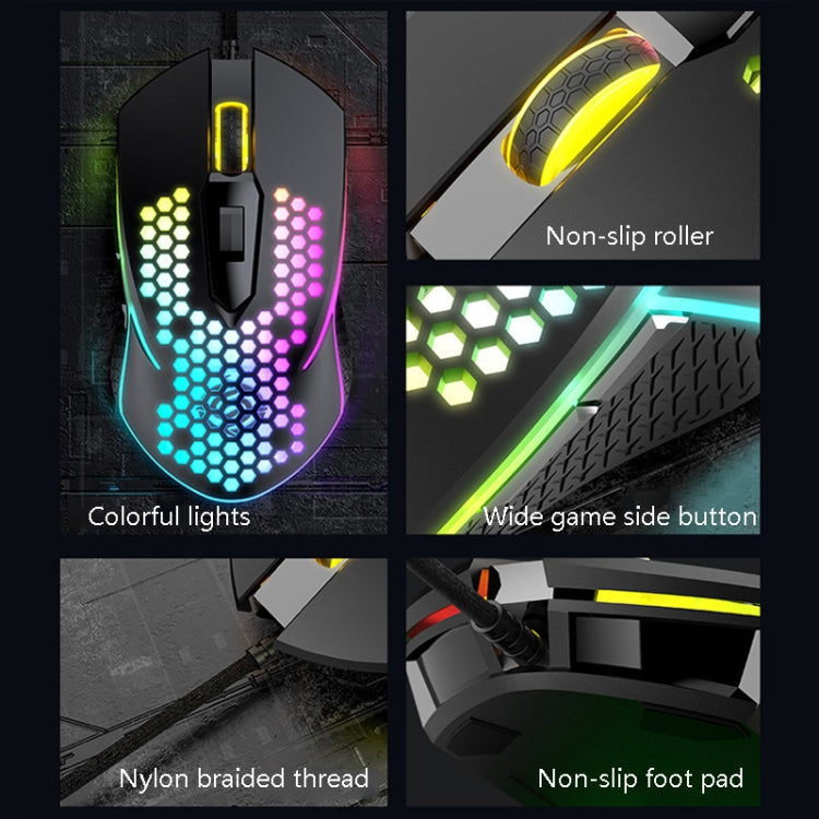 K-Snake X8 6 Keys Wired Luminous Mouse Precise Positioning Gaming Mouse, Cable Length: 1.5m(White)