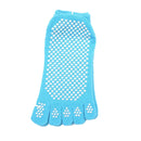 2 Pairs Four Seasons Cotton Five-Toed Yoga Socks Silicone Non-Slip Five-Toed Socks(Blue)