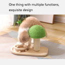 MZP01 Durable Solid Wood Turntable Pet Cat Toy Funny Cat Toy(Mushroom Turntable)