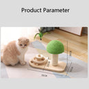 MZP01 Durable Solid Wood Turntable Pet Cat Toy Funny Cat Toy(Mushroom Turntable)