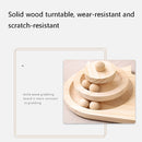 MZP01 Durable Solid Wood Turntable Pet Cat Toy Funny Cat Toy(Mushroom Turntable)
