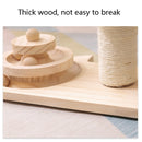 MZP01 Durable Solid Wood Turntable Pet Cat Toy Funny Cat Toy(Mushroom Turntable)