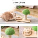 MZP01 Durable Solid Wood Turntable Pet Cat Toy Funny Cat Toy(Mushroom Turntable)