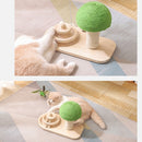 MZP01 Durable Solid Wood Turntable Pet Cat Toy Funny Cat Toy(Mushroom Turntable)