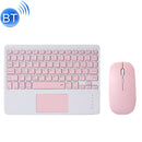 871 9.7 Inch Portable Tablet Bluetooth Keyboard With Touchpad + Mouse Set for iPad(Pink + Mouse)