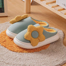 Thick-Soled EVA Autumn Winter Sunflower Couple Home Cotton Slippers, Size: 36/37(Green)