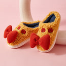 Autumn And Winter Bowknot Warm Couple Cotton Slippers, Size: 40/41(Yellow)