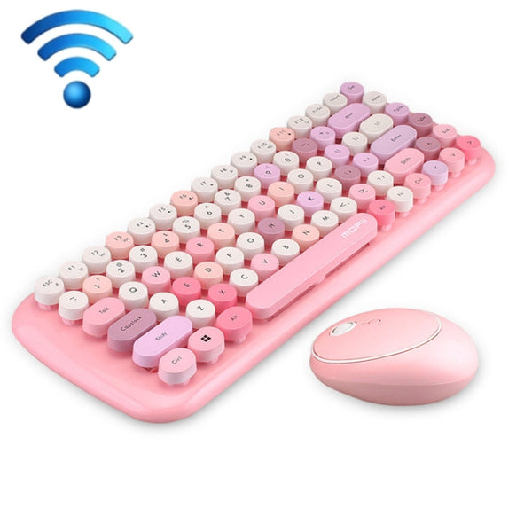 MOFii Candy Punk Keycap Mixed Color Wireless Keyboard and Mouse Set(Pink)