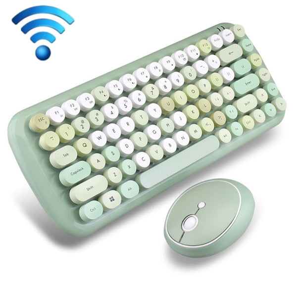 MOFii Candy Punk Keycap Mixed Color Wireless Keyboard and Mouse Set(Green)