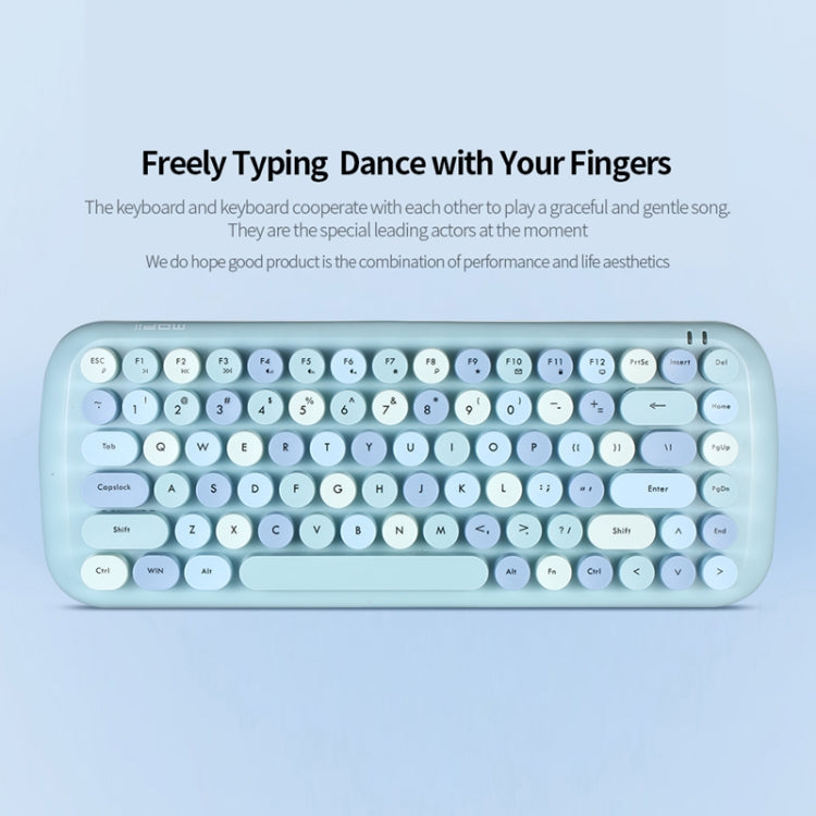 MOFii Candy Punk Keycap Mixed Color Wireless Keyboard and Mouse Set(Blue)