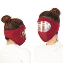 2 PCS Polar Fleece Meltblown Cloth Hot Wind Cotton Outdoor Travel Warmth Mask, Size: One Size(Wine Red)