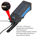 TG-ZX019 Solar Bicycle Headlight Flashlight Night Riding Strong Light USB Charging Rainproof Light(Blue )