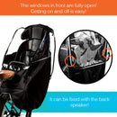 Bicycle Rear Seat Rain Cover PVC Children Rain Poncho Portable Rain Cover(Black)