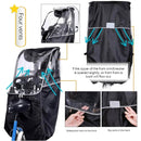 Bicycle Rear Seat Rain Cover PVC Children Rain Poncho Portable Rain Cover(Black)
