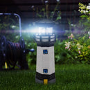 Outdoor Garden Decoration Solar Lighthouse Resin LED Revolving Light(Black White)