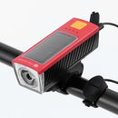 CYCLINGBOX Bicycle Solar Speaker Front Lamp Night Riding Glare Flashlight Equipment(Red)