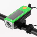 CYCLINGBOX Bicycle Solar Speaker Front Lamp Night Riding Glare Flashlight Equipment(Green)