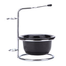 Men Facial Cleansing Shaving Brush Alloy Dish Rack Set(Shelf + Bowl)