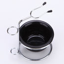 Men Facial Cleansing Shaving Brush Alloy Dish Rack Set(Shelf + Bowl)