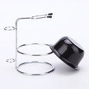 Men Facial Cleansing Shaving Brush Alloy Dish Rack Set(Shelf + Bowl)
