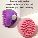 Round Hair Washing Brush Silicone Wet & Dry Multipurpose Massage Brush(Blue)