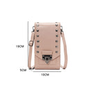 F835 Rivet Diamond Mobile Phone Bag Ladies Shoulder Diagonal Bag(Pink)
