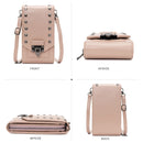F835 Rivet Diamond Mobile Phone Bag Ladies Shoulder Diagonal Bag(Red)